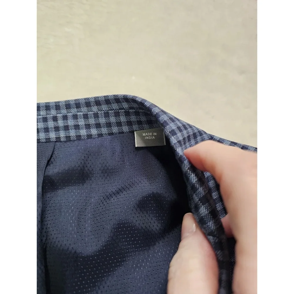 Michael Kors Mens Classic Fit Sport Coat Blazer 40 R Blue‎ Checked